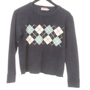 BAPE A Bathing Ape Woman Blue Thermal Sweater Argyle Japan M Streetwear RARE